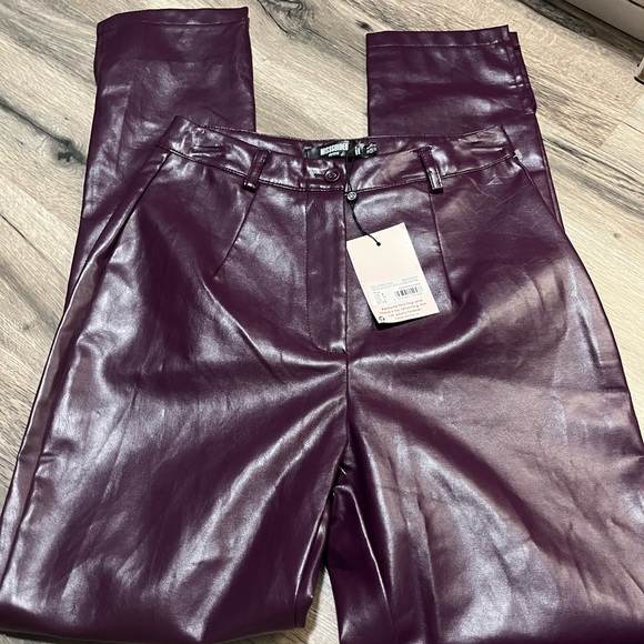 Missguided + Pants - NWT Purple Faux  Leather Pants/ size 4